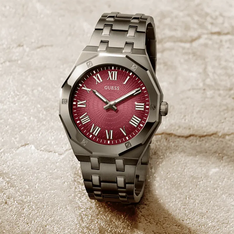 Guess Asset Purple Sunray Dial Casual Men's Watc- GW0575G5